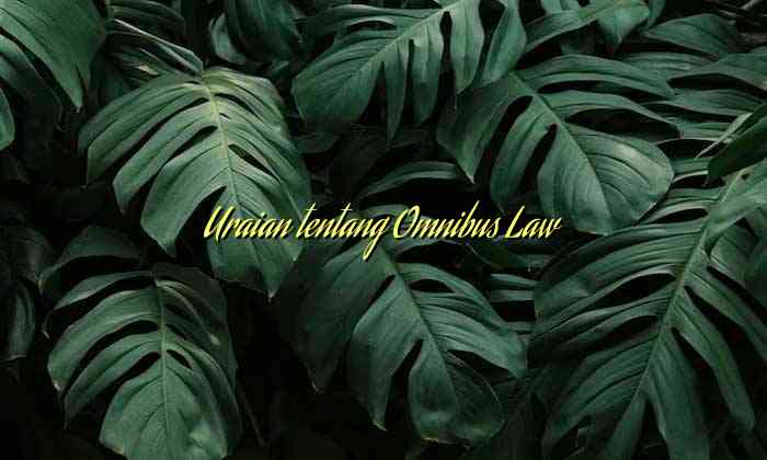 Uraian tentang Omnibus Law